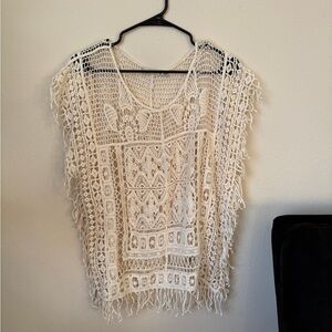 100% cotton crocheted coverup
